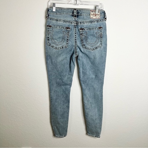 True Religion Jeans Women Size 30 Jennie Curvy Mid Rise Skinny Blue 28” CLO - Picture 4 of 10